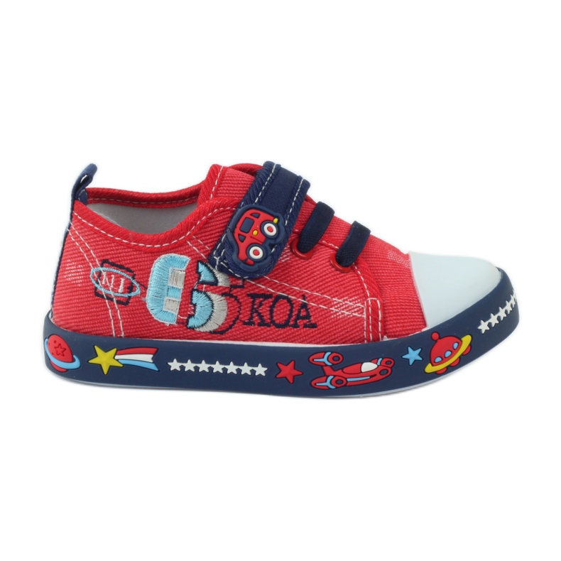 American Club Amerikanische Sneaker mit Lederinnensohle navy blau rot