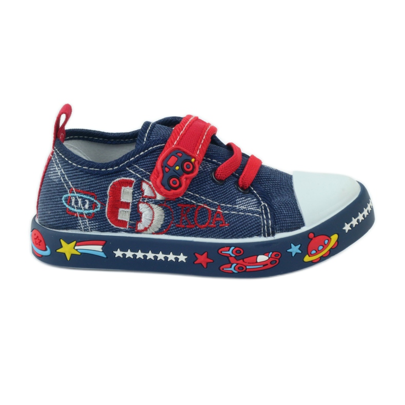 American Club Amerikanische Sneaker mit Lederinnensohle navy blau rot
