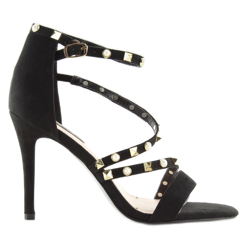 Schwarze Sandalen auf hohem Absatz L6099 Schwarz