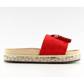 Rote Damen Hausschuhe rot LS-93 rot