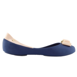 NAVY / D.BEIGE Marineblaue Ballerinas mit Melisse