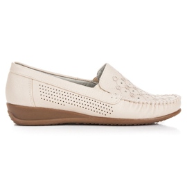 Hasby Beige durchbrochene Loafer