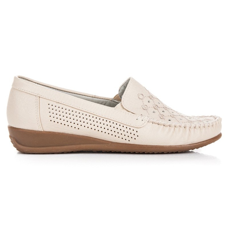 Hasby Beige durchbrochene Loafer