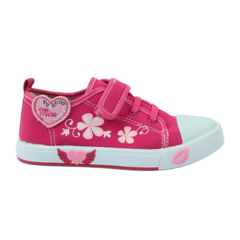 American Club Amerikanische Herzturnschuhe mit Lederinnensohle rosa