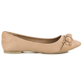 Ideal Shoes Stylische beige Ballerinas