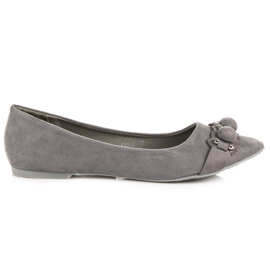 Ideal Shoes Stilvolle graue Ballerinas