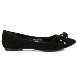 Ideal Shoes Stilvolle schwarze Ballerinas