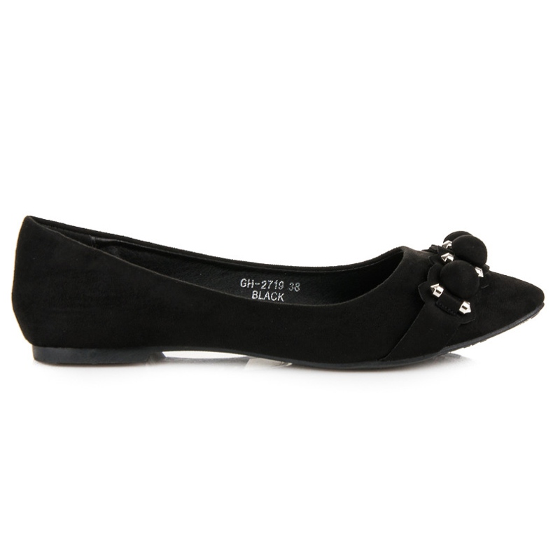 Ideal Shoes Stilvolle schwarze Ballerinas