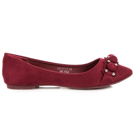 Ideal Shoes Stilvolle kastanienbraune Ballerinas rot
