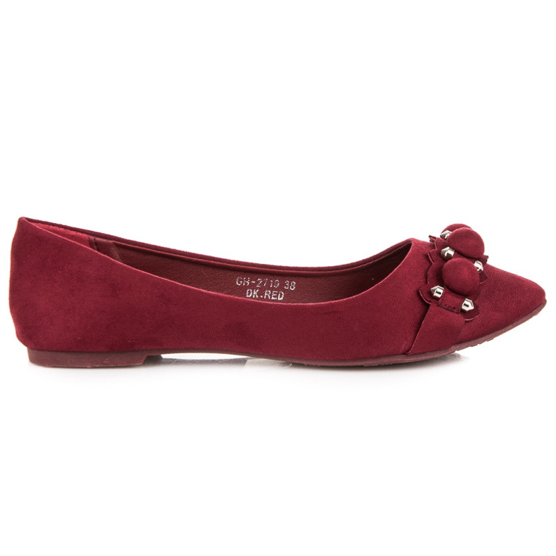 Ideal Shoes Stilvolle kastanienbraune Ballerinas rot