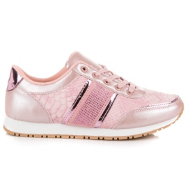 Rosa Sneaker mit Animal-Print