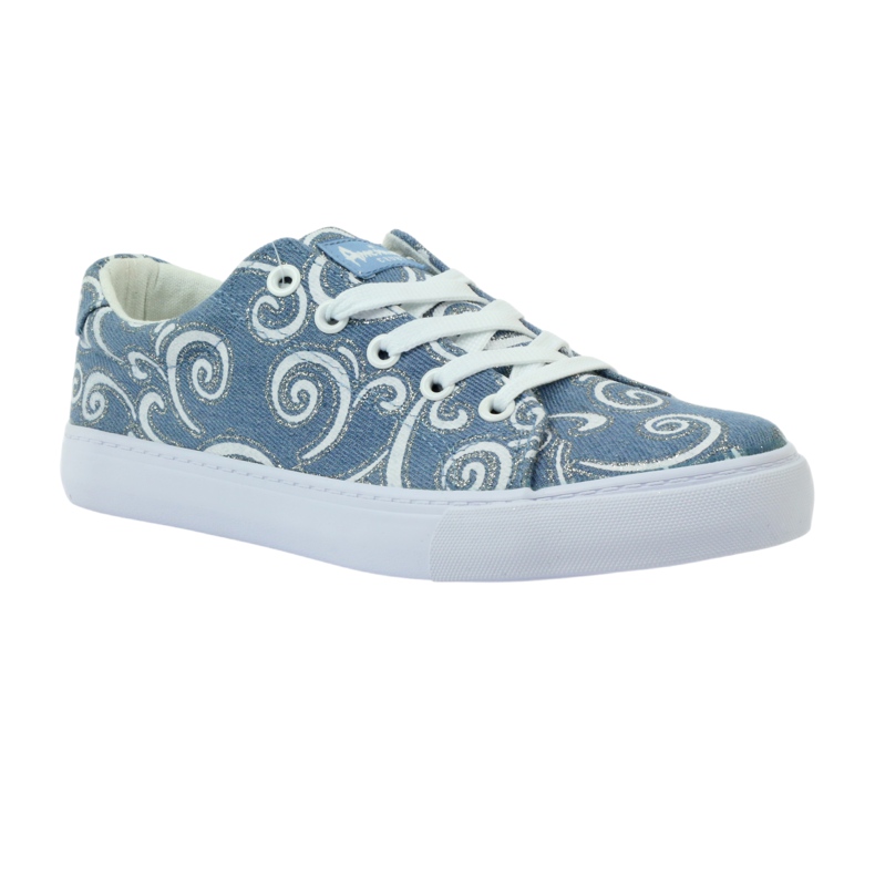 American Club LH Jeans-Sneaker mit Glitzer blau grau