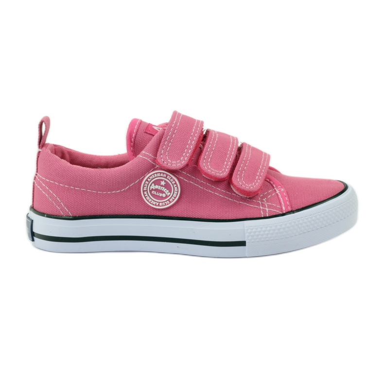American Club Amerikanische Turnschuhe mit Klettverschluss in Pink rosa