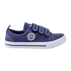 American Club Amerikanische Turnschuhe mit Klettverschluss marineblau