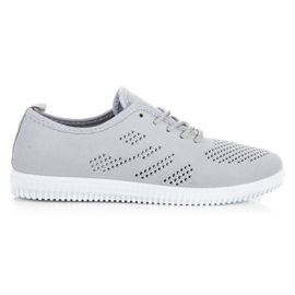Luftige Sneaker aus Stoff grau