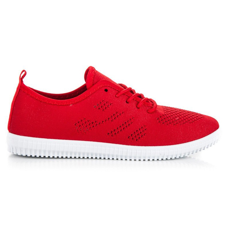 Luftige Sneaker aus Stoff rot