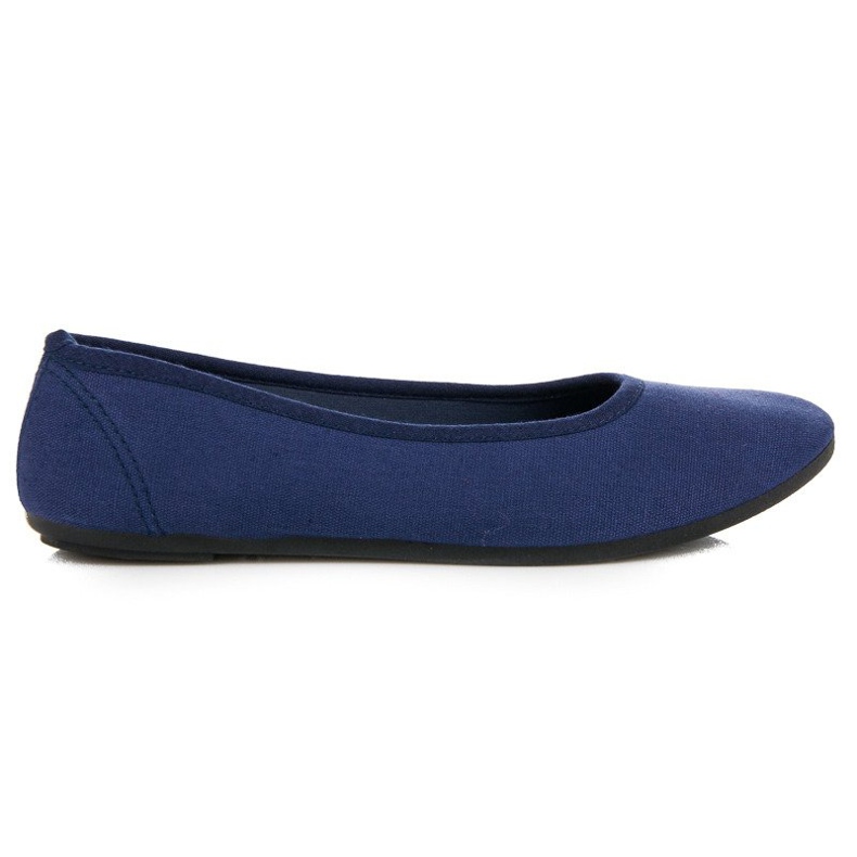Marineblaue Textilballerinas
