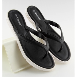 Schwarze Flip-Flops für Frauen schwarz CK41P Schwarz