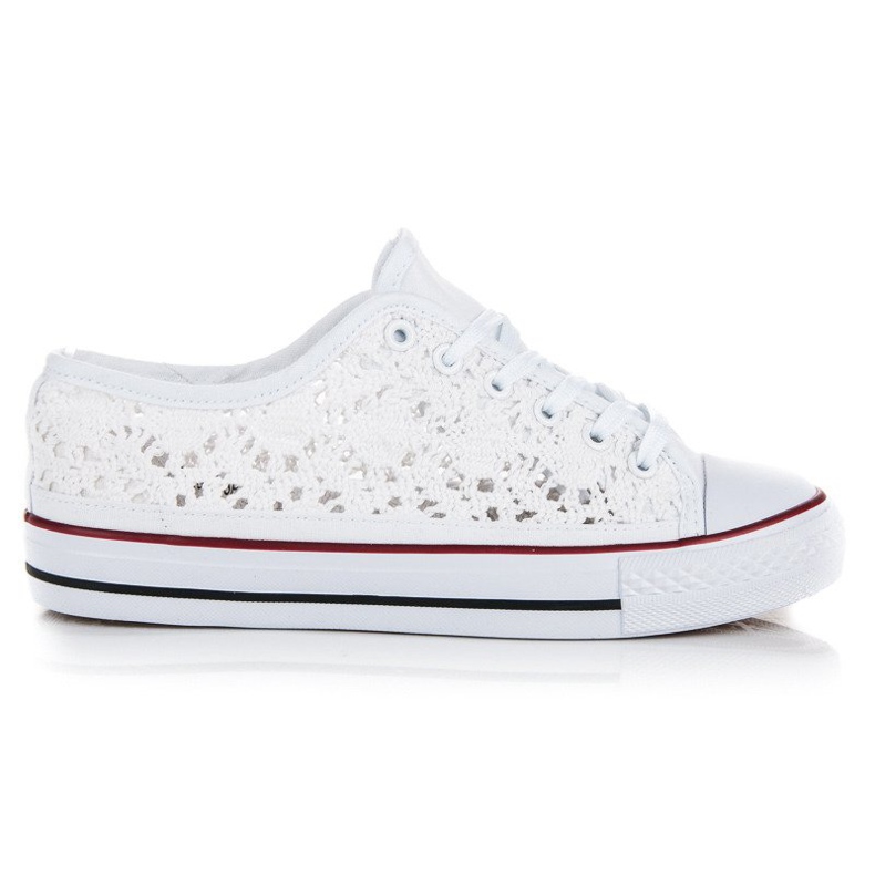 Sneakers aus weißer Spitze