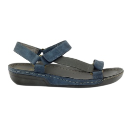 M.Daszyński Jesus-Sandalen, eine blaue Lederinnensohle