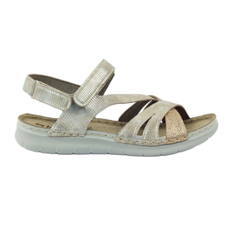 Sandalen mit Ledereinsatz Inblu 004 golden braun gelb
