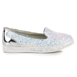 Glitzernde Vinceza-Ballerinas mehrfarbig grau blau