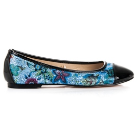 Lackierte Vinceza-Ballerinas schwarz blau