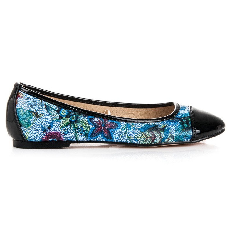 Lackierte Vinceza-Ballerinas schwarz blau