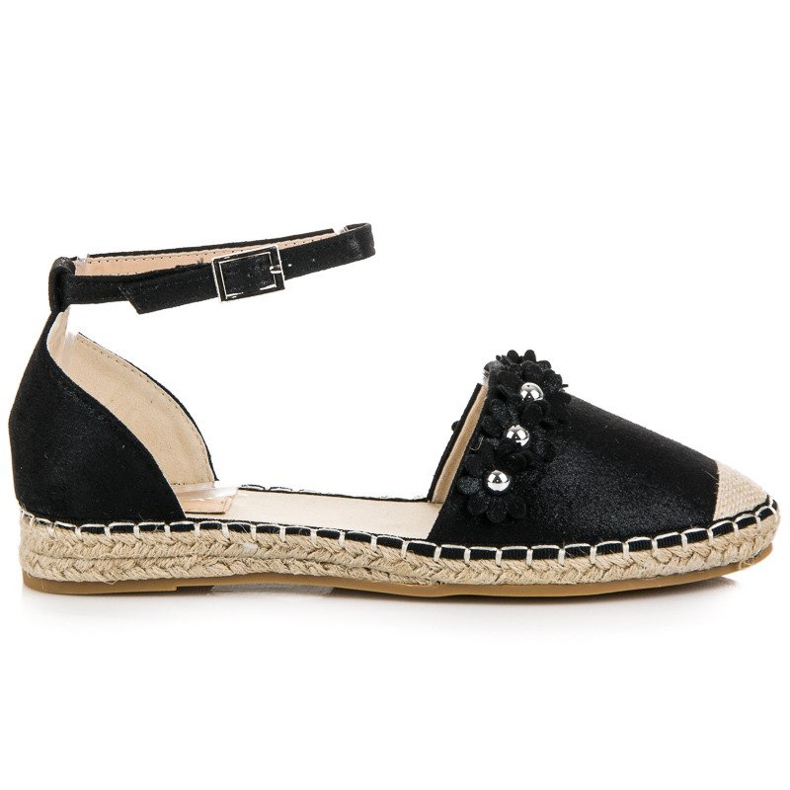 Anesia Paris Schwarze Espadrilles-Sandalen