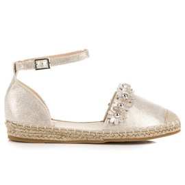 Anesia Paris Goldene Espadrilles-Sandalen