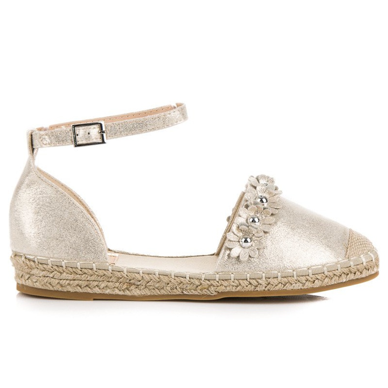 Anesia Paris Goldene Espadrilles-Sandalen