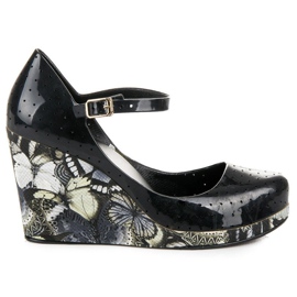 Meliski-Sandalen auf einem Vinceza-Keilabsatz schwarz