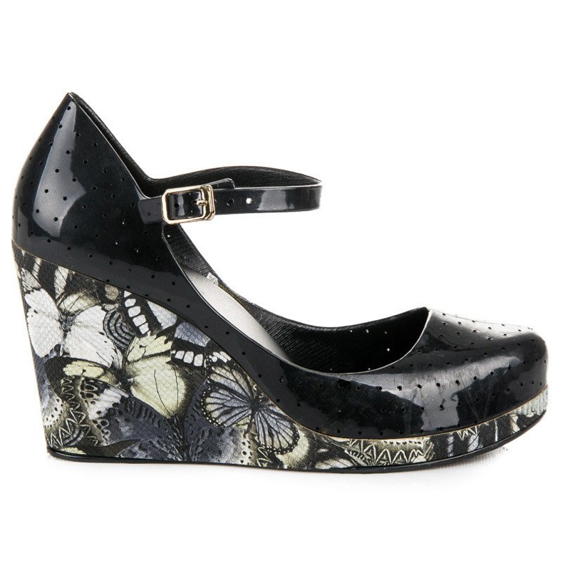 Meliski-Sandalen auf einem Vinceza-Keilabsatz schwarz