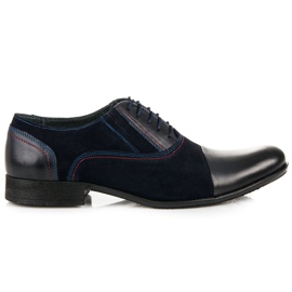 Wolski Dunkelblaue Lederhalbschuhe marineblau