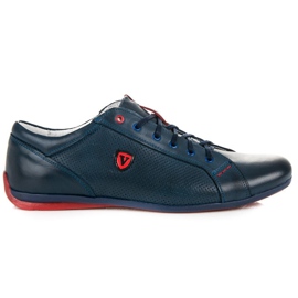 Wolski Ledersneaker für Herren marineblau