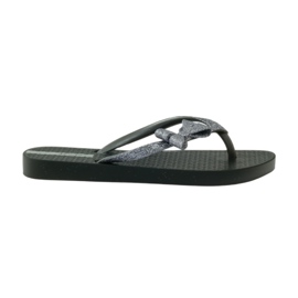 Glitzer-Flip-Flops mit Ipanema-Schleife grau schwarz