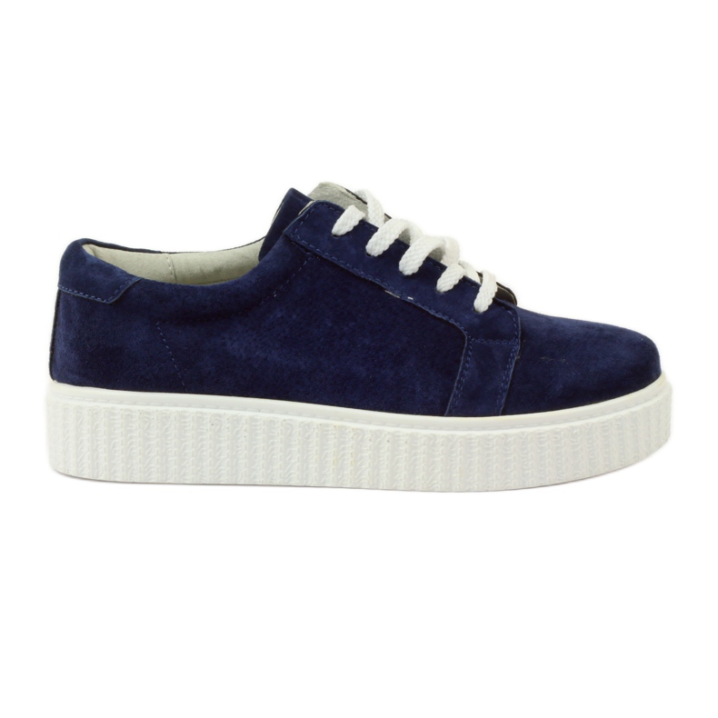Creepers-Schuhe aus Leder Filippo 036 navy blau