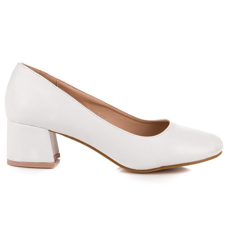 Renda Weiße Pumps mit niedrigen Absätzen