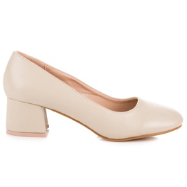 Renda Beige Pumps mit niedrigen Absätzen
