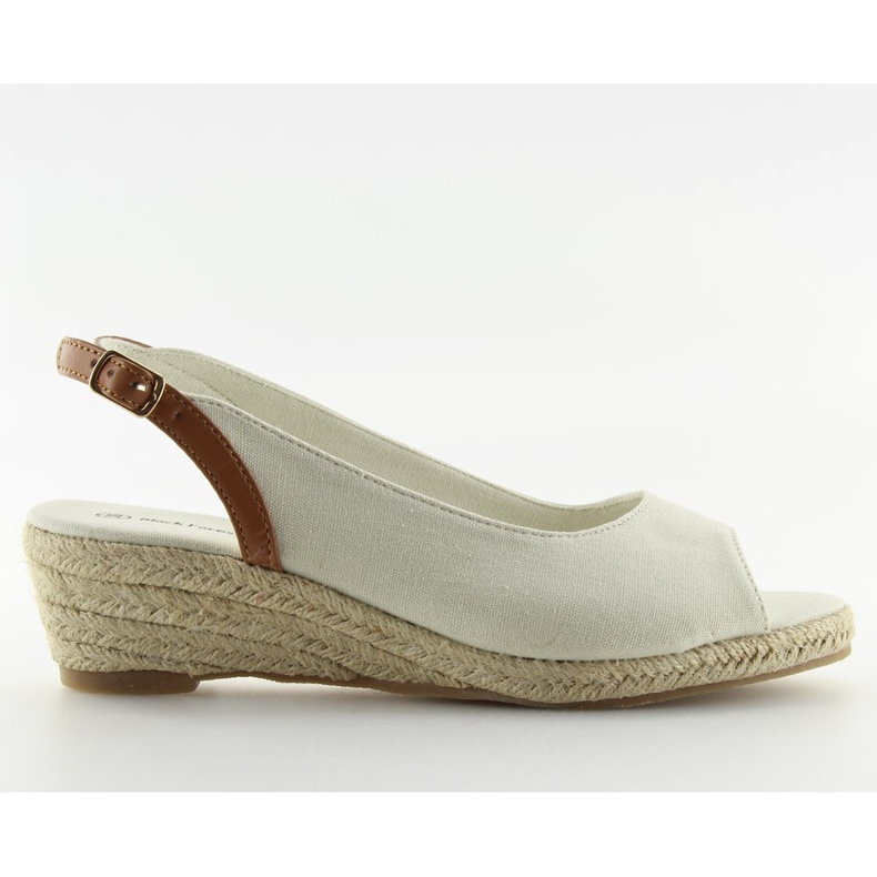 Beige-beige Espadrilles auf niedrigem Keilabsatz