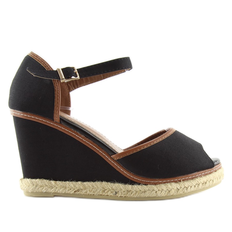 Schwarze Keilsandalen AF-74 schwarz