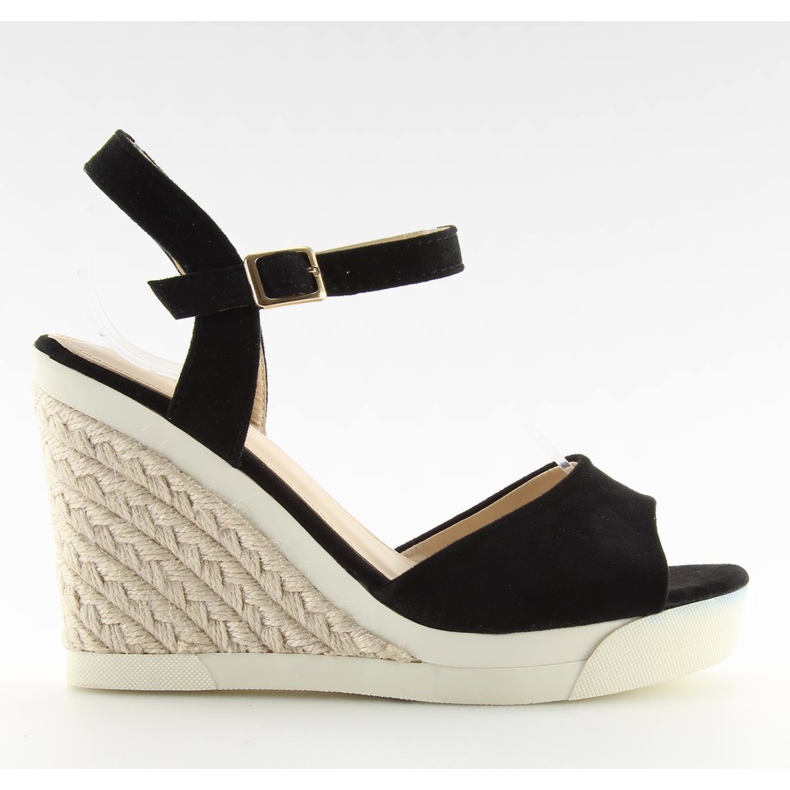 Sportliche Keilsandalen in Schwarz