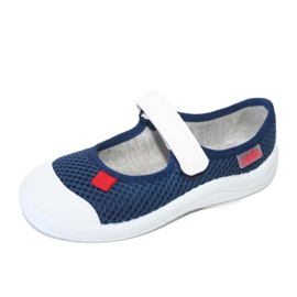 Befado Kinderschuhe 208X036 marineblau weiß