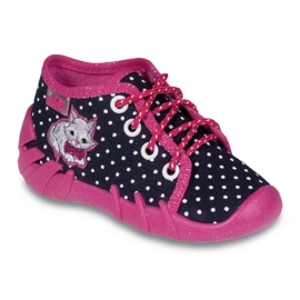 Befado farbige Kinderschuhe, comf. bis 23 cm 130P039 marineblau rosa weiß