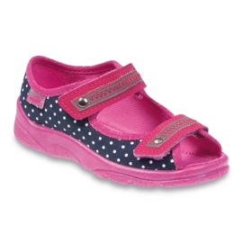 Befado Kinderschuhe 969X108 navy blau rosa