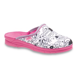 Befado Kinderschuhe Malvorlage 708X003 rosa weiß
