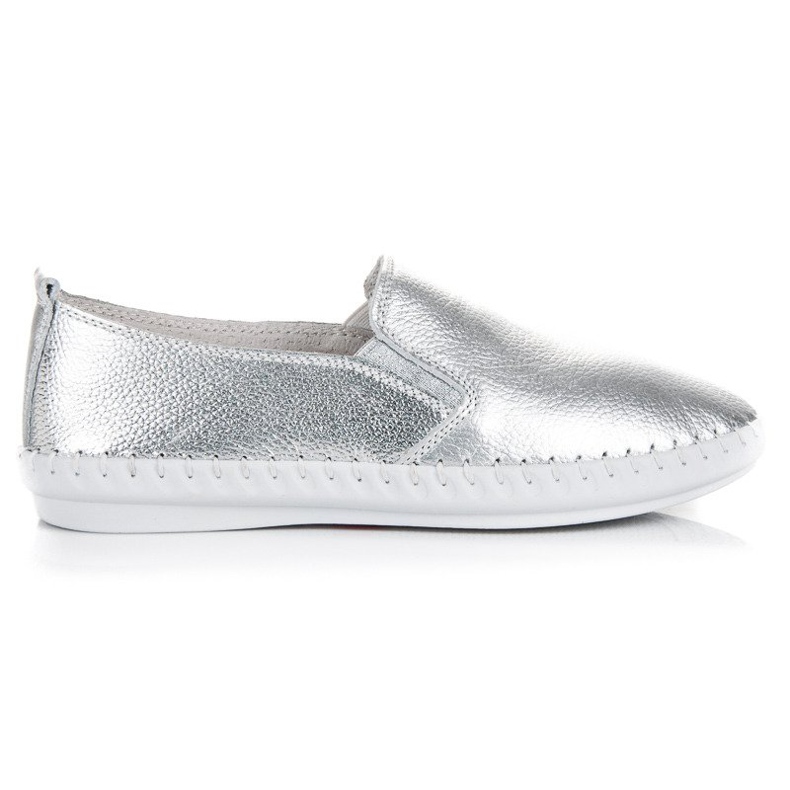 VINCEZA Silberne Slipons grau