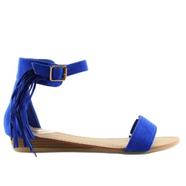 Damensandalen mit marineblauer Quaste