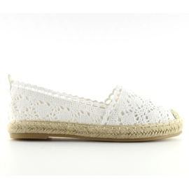 Espadrilles aus weißer Spitze BB11 weiß