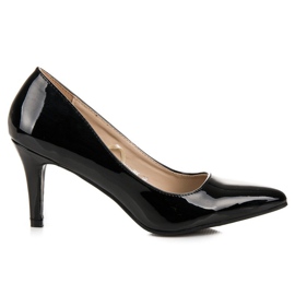 Vinceza Schwarz lackierte Pumps